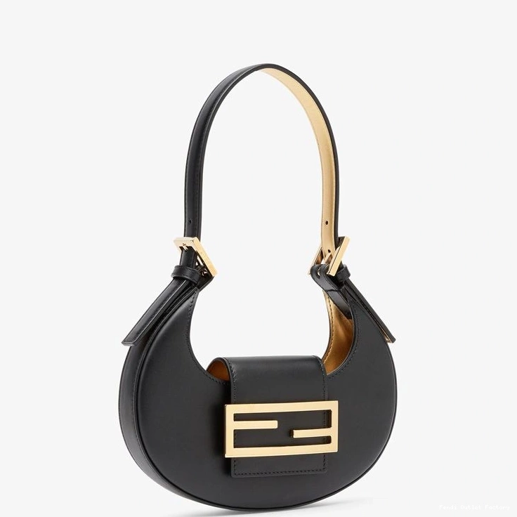 Cheap HOT Cookie Mini Bag Hobo Calf Black In Fendi Leather 0825